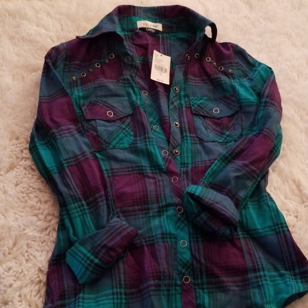 Anchor blue plaid